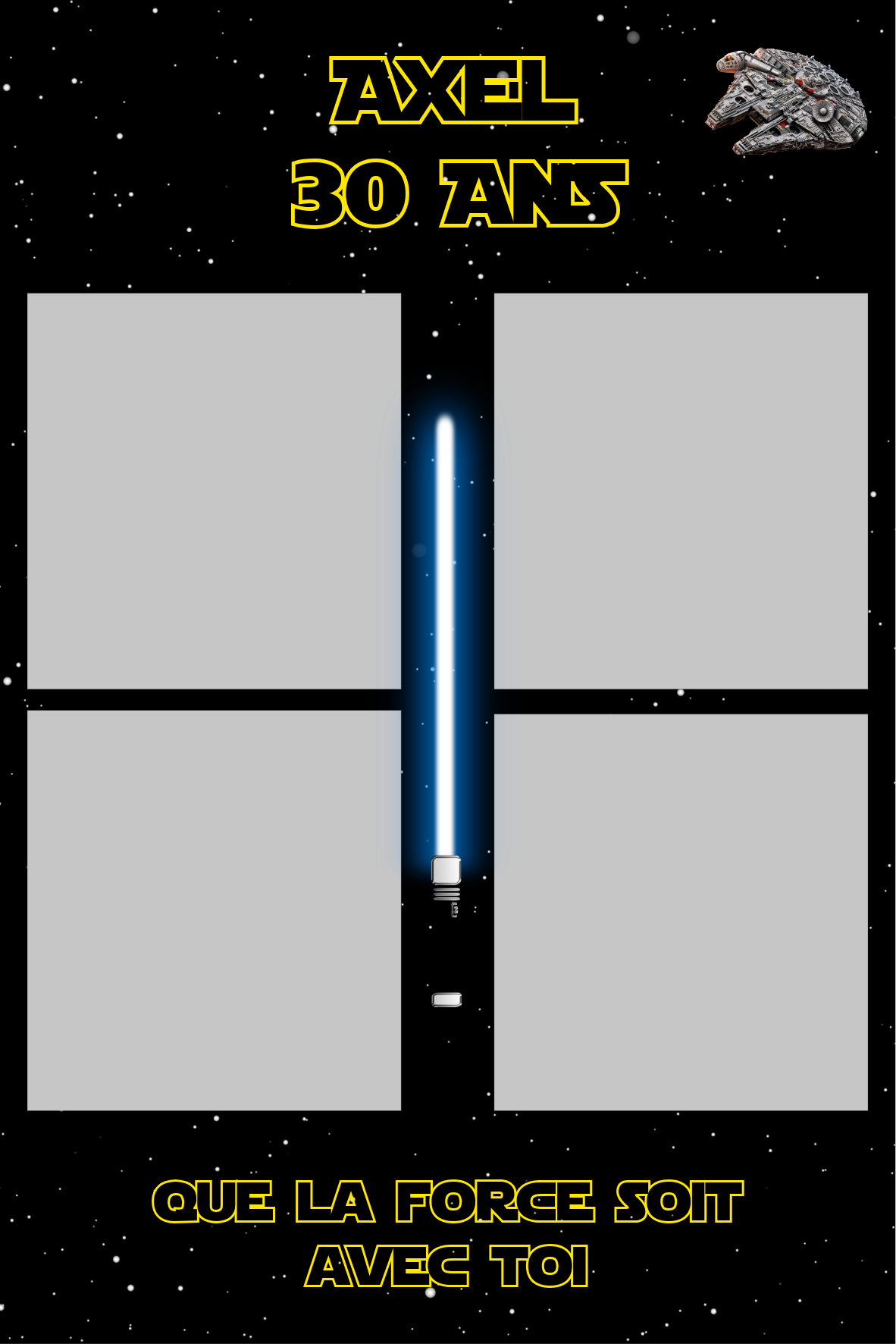 Modèle de cadre photobooth personnalisé sur le thème Star Wars