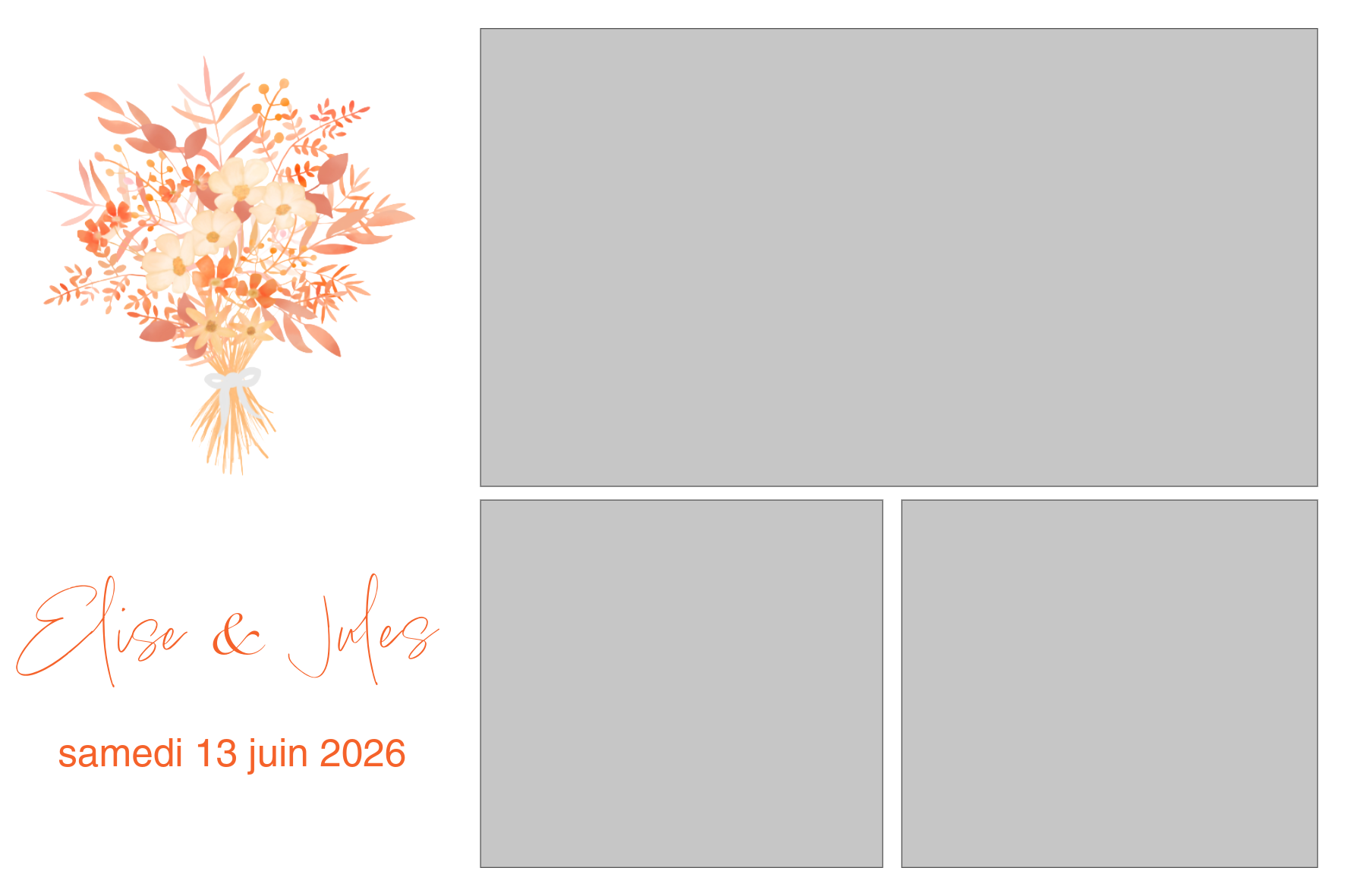 Modèle de cadre photobooth personnalisé pour un mariage