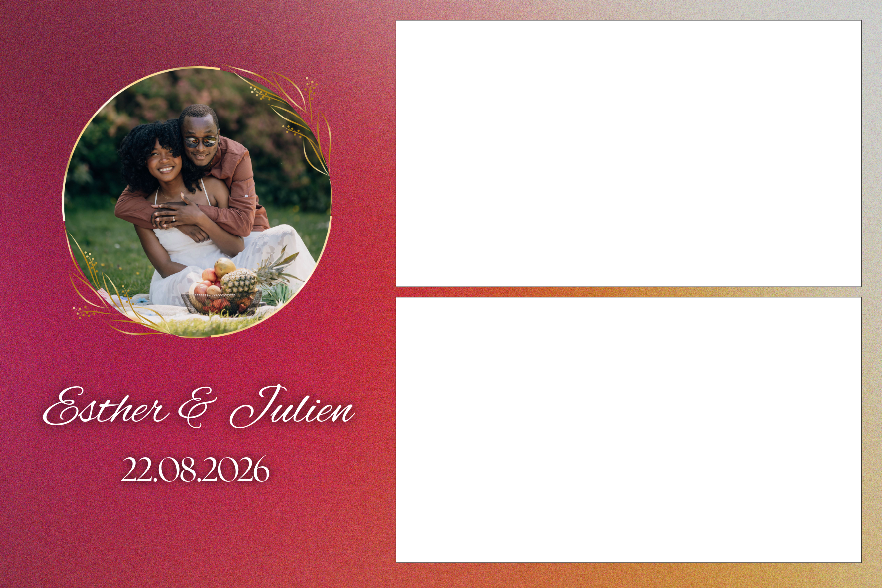 Modèle de cadre photobooth personnalisé pour un mariage