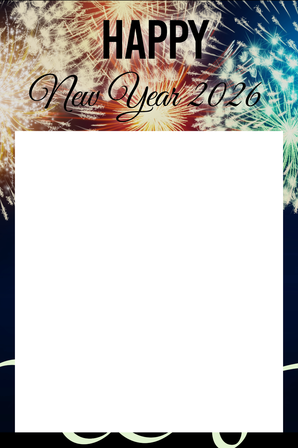 Modèle de cadre photobooth personnalisé pour le nouvel an